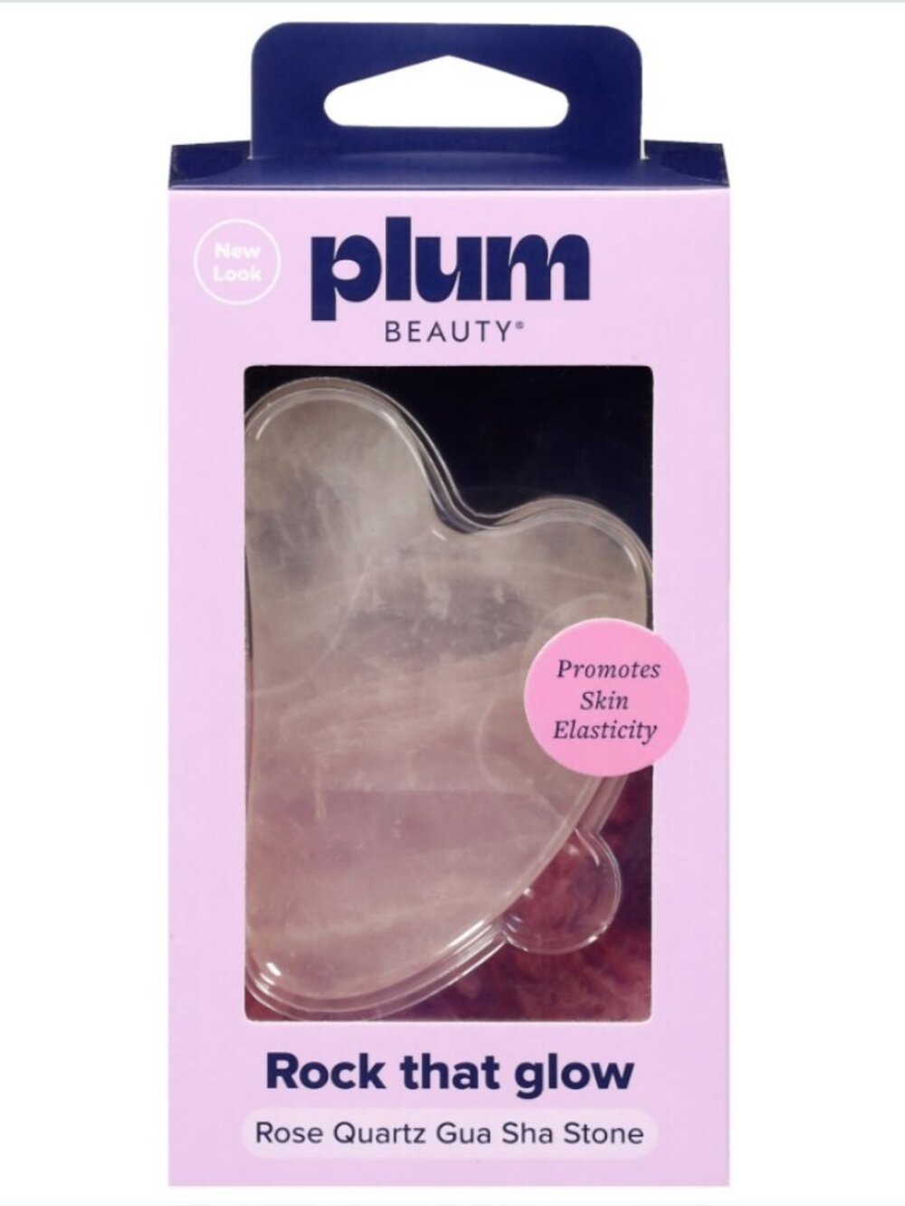 Rose Quartz Gua Sha Facial Tool, for Face & Eye, Puffiness Reducing, Plum Beauty